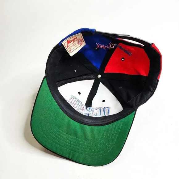 Vintage Magic by Bee Depaul Blue Demons Panel Snapback Hat 90s Blue Red Black - Picture 3 of 7